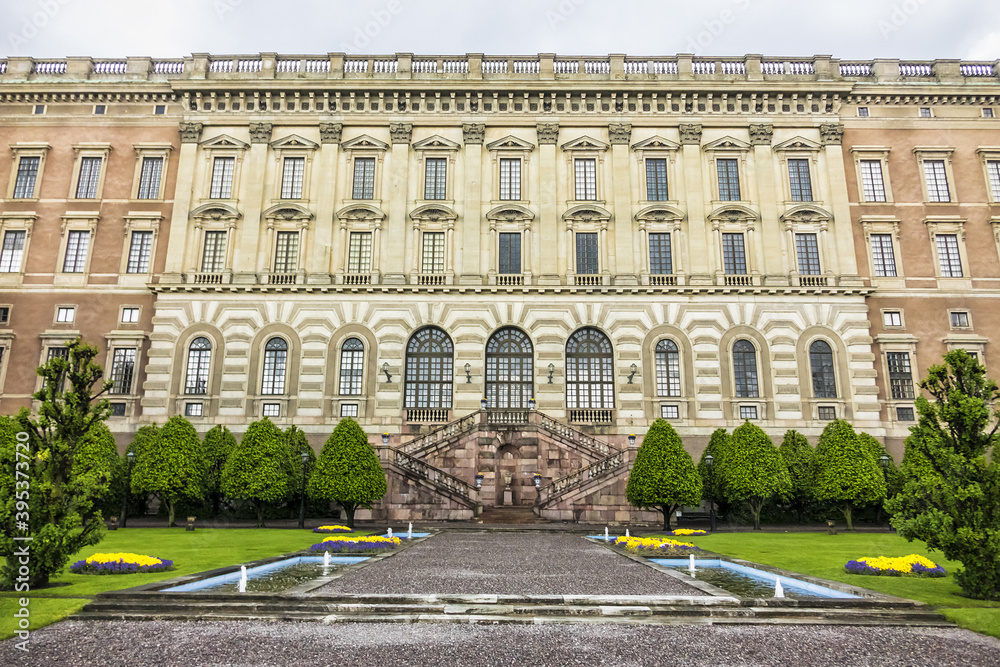 Φωτογραφία View of Royal Palace eastern facade (Stockholms slott or Kungliga slottet, 1760) at Gamla Stan (Old Town)