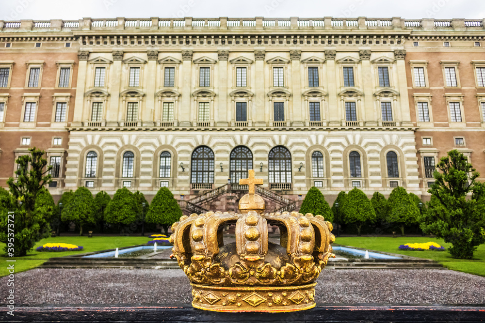 Φωτογραφία View of Royal Palace eastern facade (Stockholms slott or Kungliga slottet, 1760) at Gamla Stan (Old Town)
