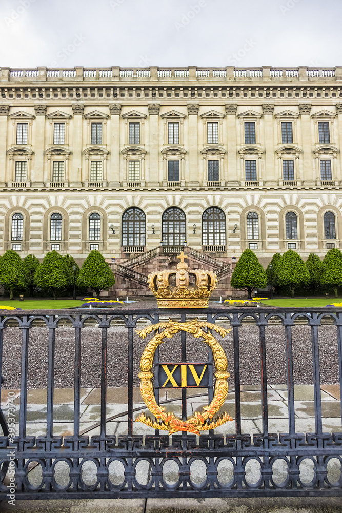 Φωτογραφία View of Royal Palace eastern facade (Stockholms slott or Kungliga slottet, 1760) at Gamla Stan (Old Town)