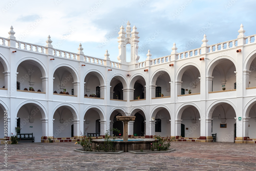 Courtyard of San Felipe de Neri monastery in Sucre, Bolivia