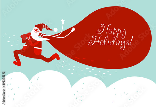 Funny Santa Claus with presents
