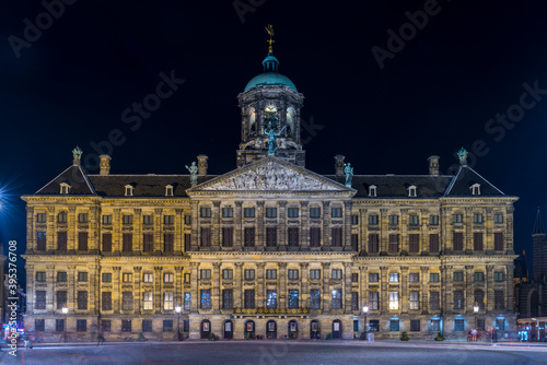 The Royal Palace in Dam Square, Amsterdam. Netherlands.