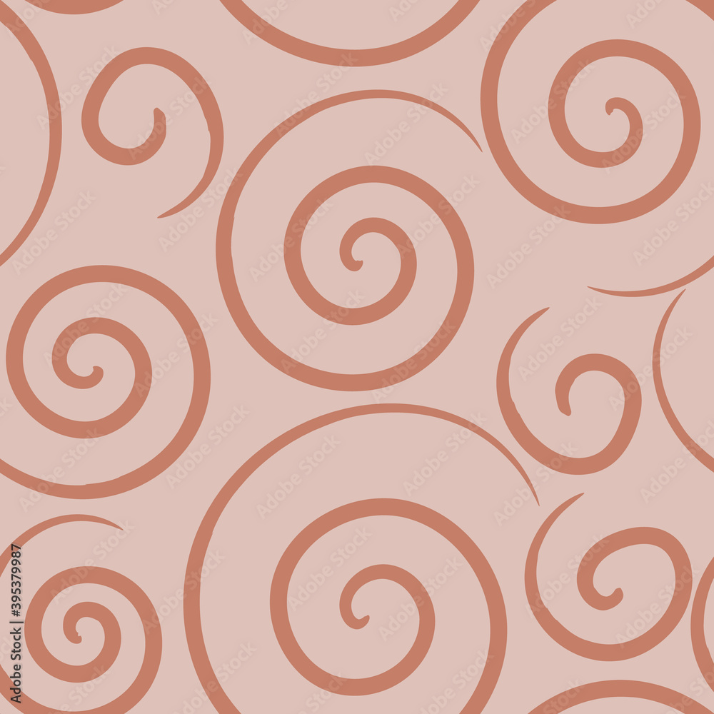 Fototapeta premium Seamless pattern with spiral sircles. Vector background. 