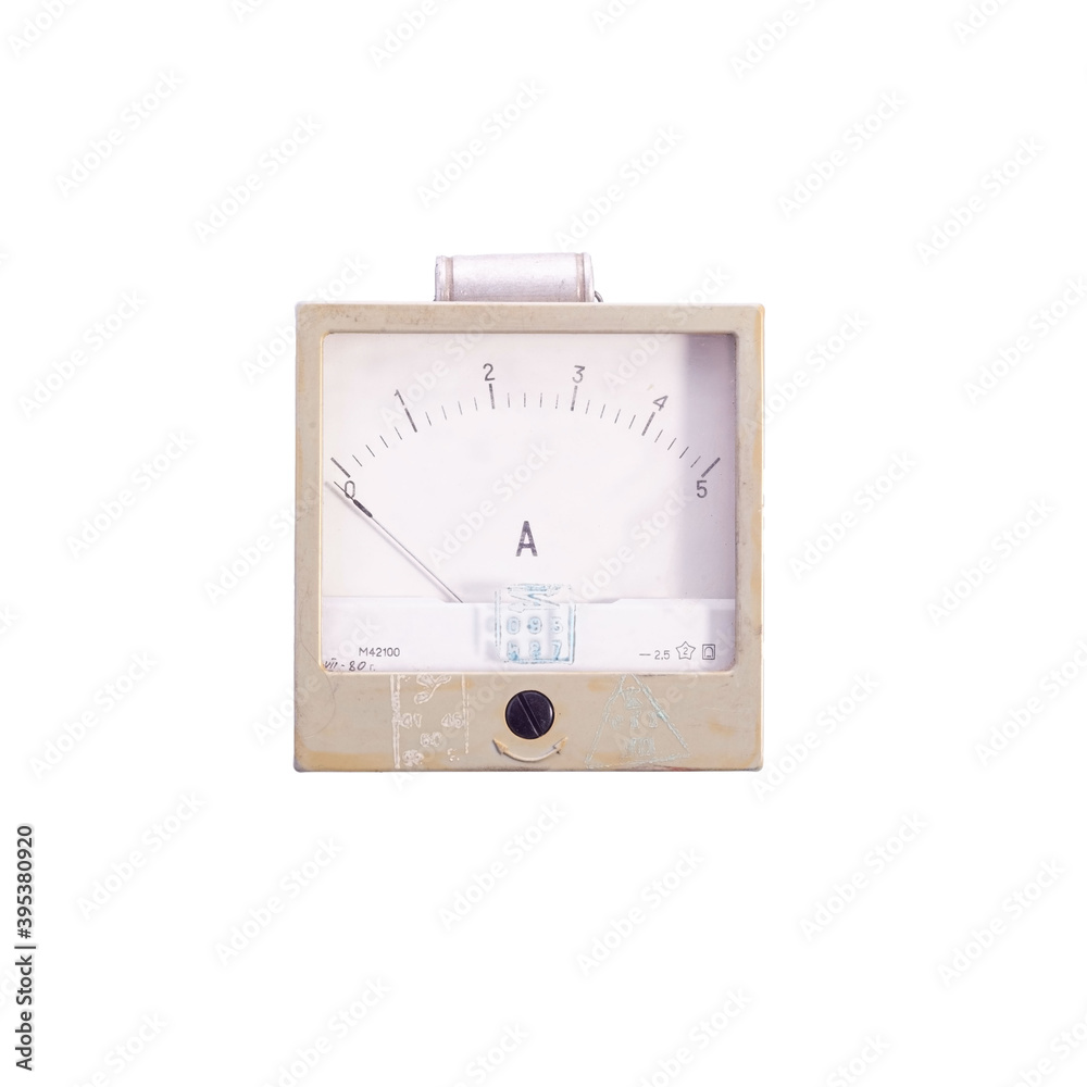 instrument ammeter old isolate on white background instrument ammeter old isolate on white background