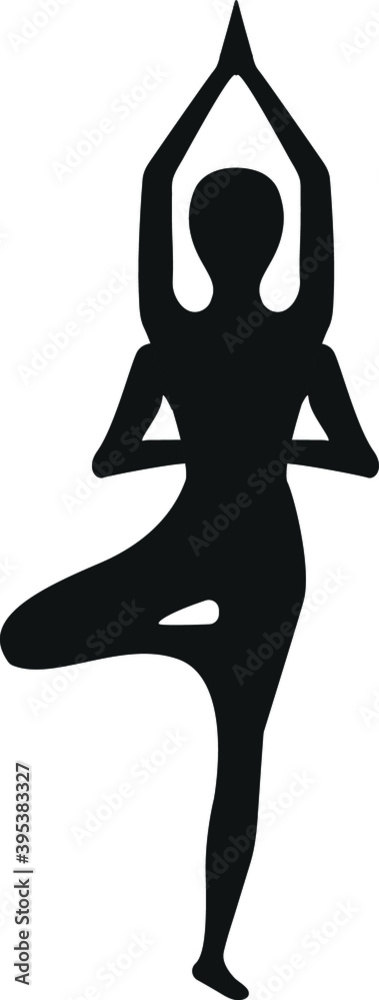 Fototapeta premium Yoga tree pose vector