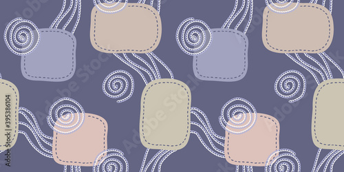 Seamless Pattern with Embroidered Elements.