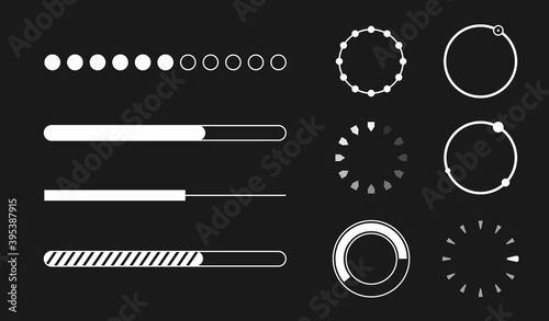 Web progress loader website load pc upload sign digital symbol download circle indication network vector illustration