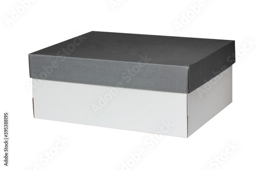 shoebox with a dark lid, isolated on a white background