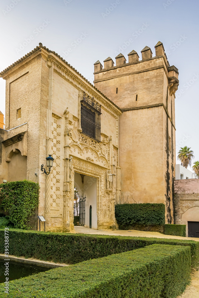 Gate in Alcazar of Seville, Spain