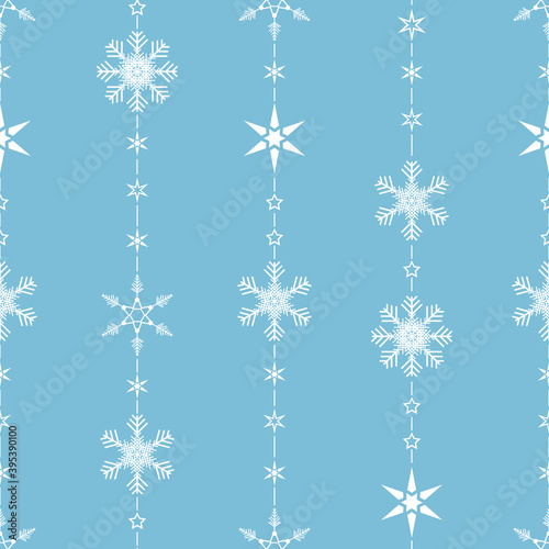 Christmas wrapping paper seamless pattern with snowflakes