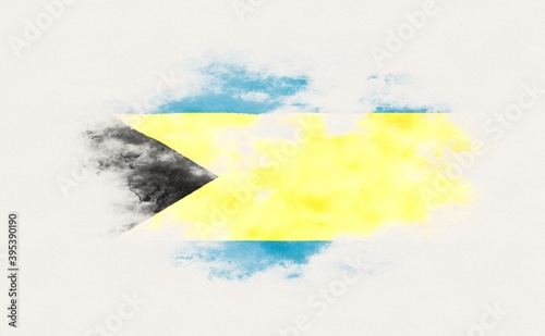 Painted national flag of the Bahamas.