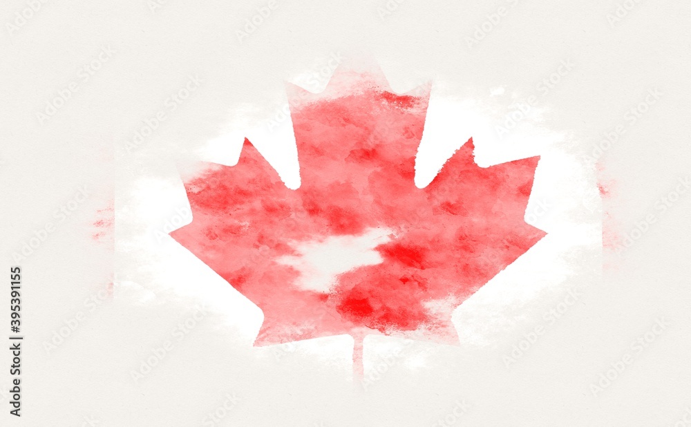 Painted national flag of Canada.