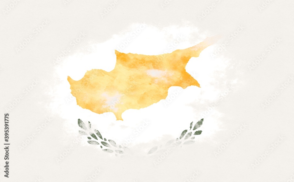 Painted national flag of Cyprus.