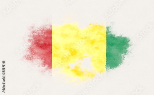 Painted national flag of Guinea.