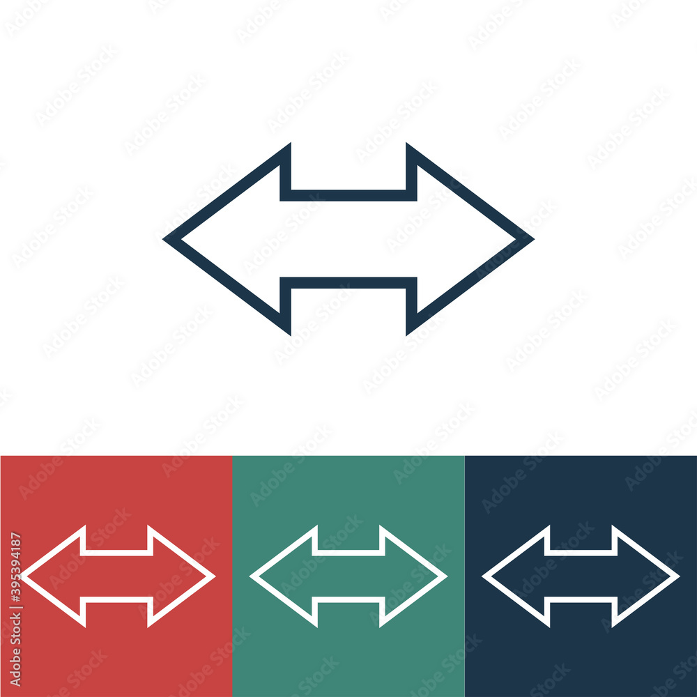 Linear vector icon with left right Linear vector icon with left right