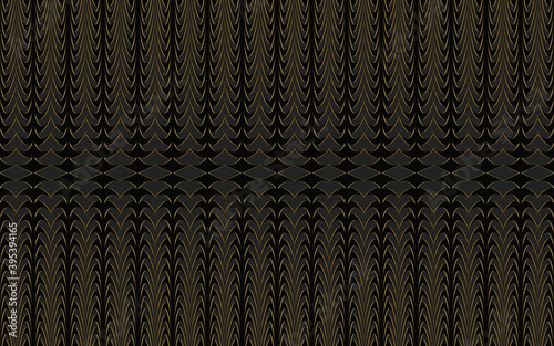Beautiful black abstract pattern with thin golden outlines on a stylish dark gray background.Vector graphics for wallpapers, business cards and brandbook.