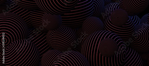sphere background dark futuristic stripes 3d