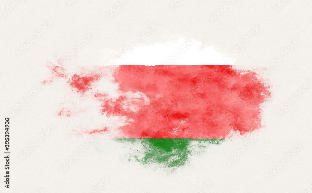 Painted national flag of Oman.