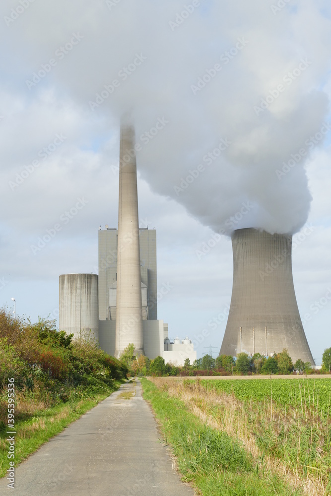 Coal-fired power plant in Northern Germany - Power Station near the village Peine Mehrum, Lower Saxony, Germany.