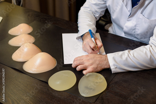 on the table are breast implants