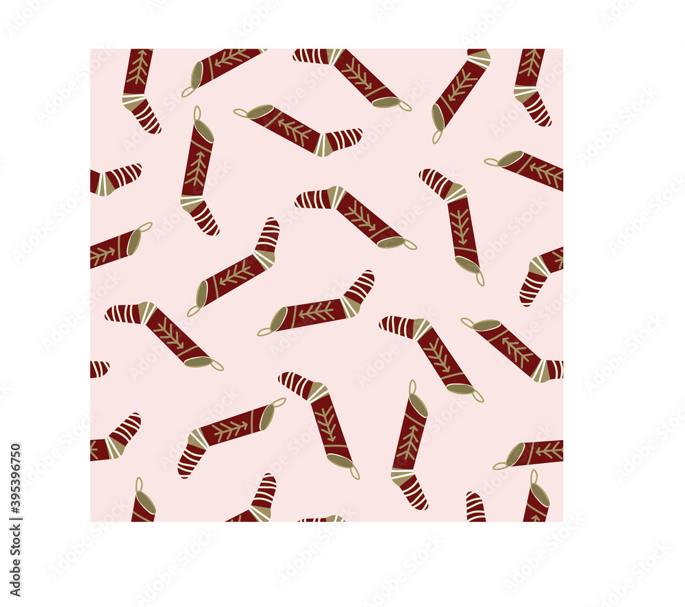 Seamless pattern with christmas socks. Vector illustration for Merry Christmas and Happy New Year print design Seamless pattern with christmas socks. Vector illustration for Merry Christmas and Happy New Year print design