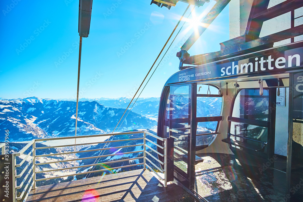 At the top station of Schmittenhohebahn cable car, on February 28 in