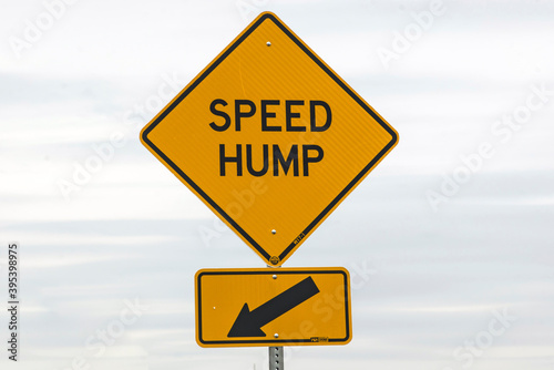 Speed hump/Speed Bump sign ( North American road sign)