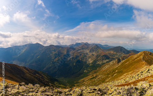 Obraz na płótnie Colorful yellow autumn in Tatras mountain, slovakia Fall season. w salonie
