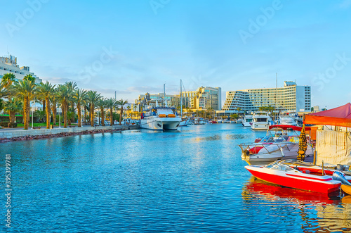 The Lagoona with yachts and ships, Eilat, Israel photo