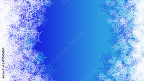 festive winter wallpaper of stylish snowflakes on blue background
