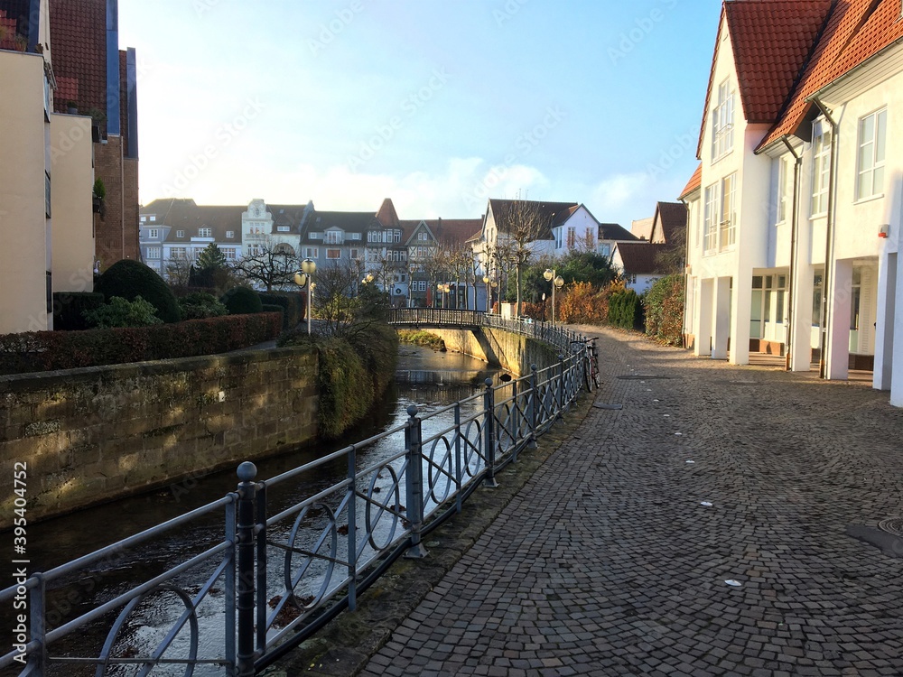 Fototapeta premium Bad Salzuflen - Millau-Promenade: Salze im Bereich der Altstadt, Kreis Lippe, Ostwestfalen-Lippe 