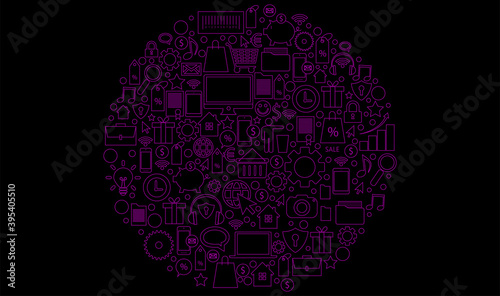 sfondo, icone, simboli, oggetti, cerchio, 