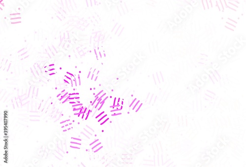 Light Purple, Pink vector background with stright stripes, dots.