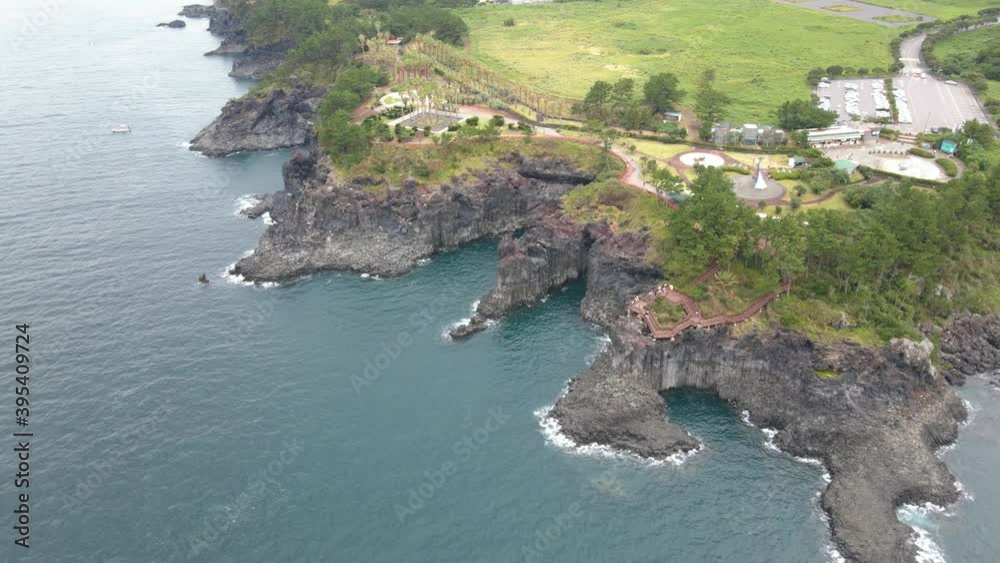 4K Clockwise Wide-range Aerial Shot of Jusangjeollidae cliffs at Midday 4K Clockwise Wide-range Aerial Shot of Jusangjeollidae cliffs at Midday
