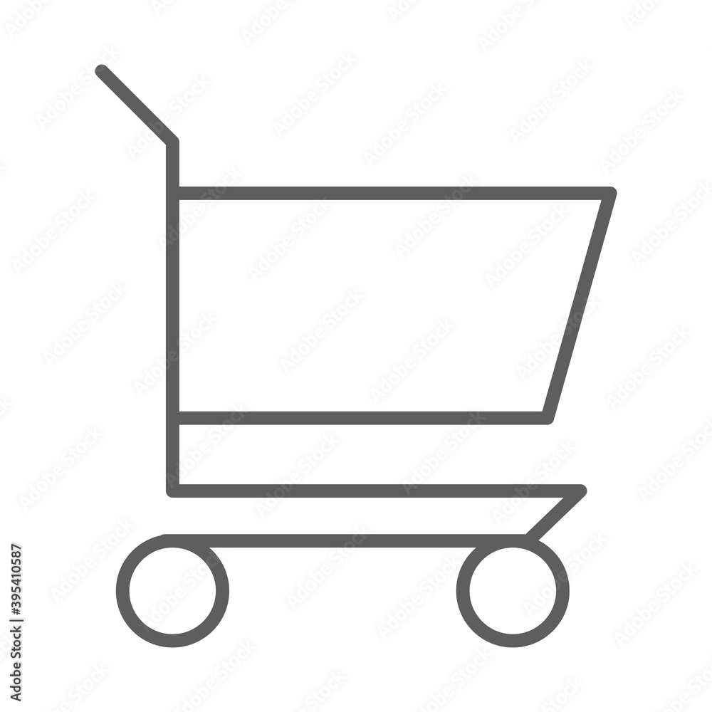 shopping cart commerce pictogram in thin line style shopping cart commerce pictogram in thin line style