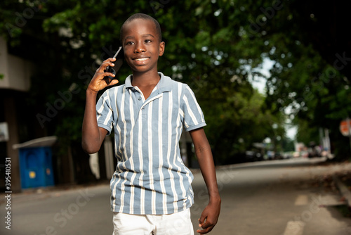 little boy using a mobile phone