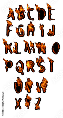 Fire Font Alphabet