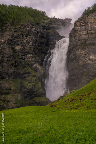 Fototapeta Naklejka Na Ścianę i Meble -  Mollisfossen waterfall, Nord-Reisa, Troms, Norway.