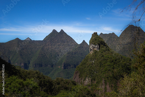 Beautiful nature landscape of the mountains called the region known as the valley of the pyramids, in the region of santa catarina, southern brazil