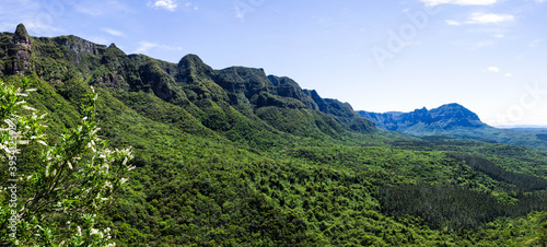 Beautiful nature landscape of the mountains called the region known as the valley of the pyramids, in the region of santa catarina, southern brazil