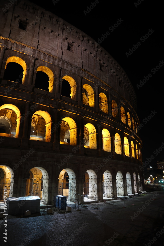 View at the Colosseum by night, Rome