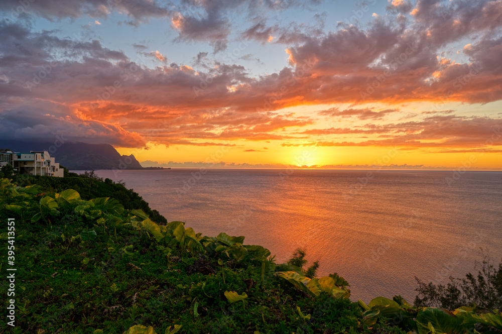 Sunset on the Kauai island