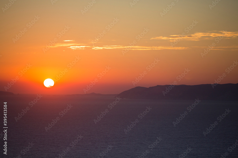 Beautiful view of the shoreline of Folegandros