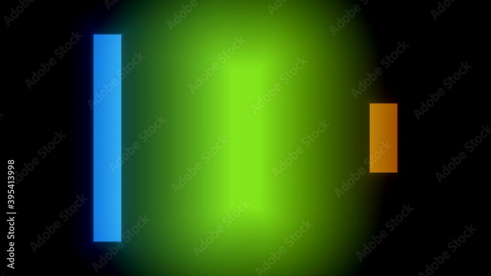 Flashing Green Rectangular Light Between Blue Yellow Boxes Flashing Green Rectangular Light Between Blue Yellow Boxes