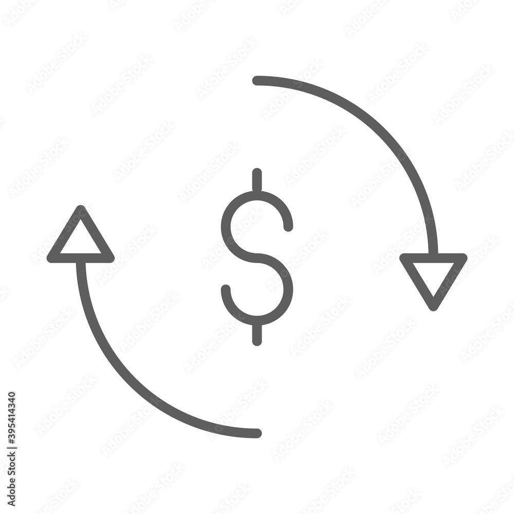 money commerce promotion shopping in thin line style