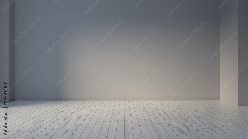 Empty room with corner wall and white wooden floor concept 3d rendering Empty room with corner wall and white wooden floor concept 3d rendering