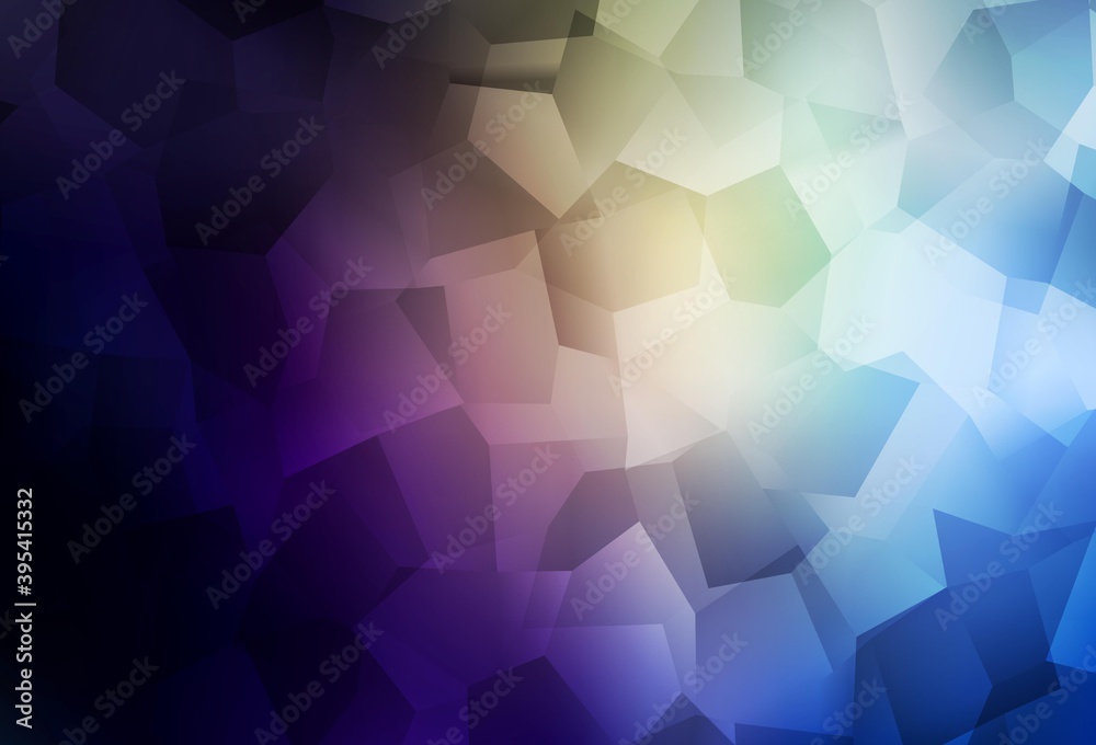 Fototapeta premium Dark Blue, Yellow vector backdrop with memphis shapes.