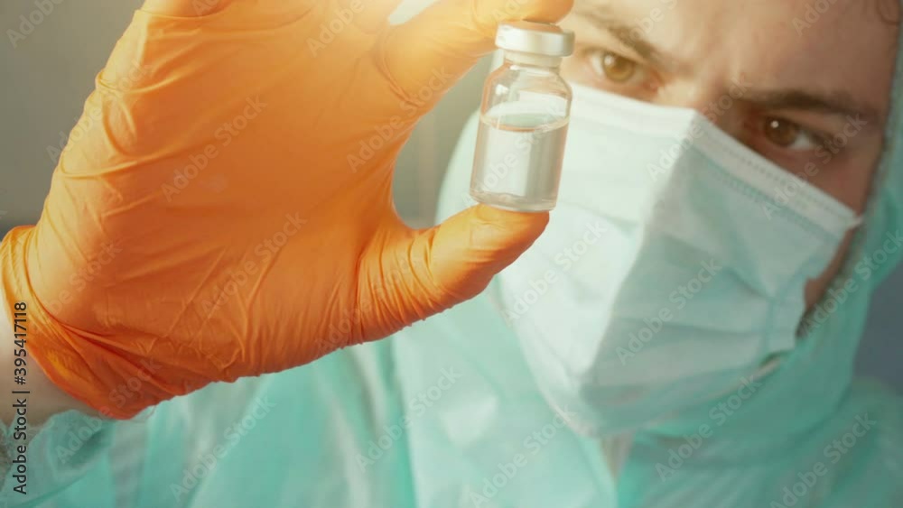 Doctor conducts research, process of developing vaccine Doctor conducts research, process of developing vaccine
