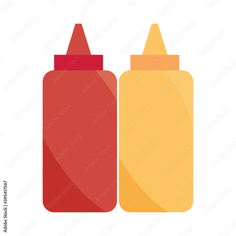 sauces bottles food menu in cartoon flat icon sauces bottles food menu in cartoon flat icon