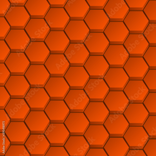 Abstract 3d background of futuristic surface with hexagons. Honeycomb concept. 